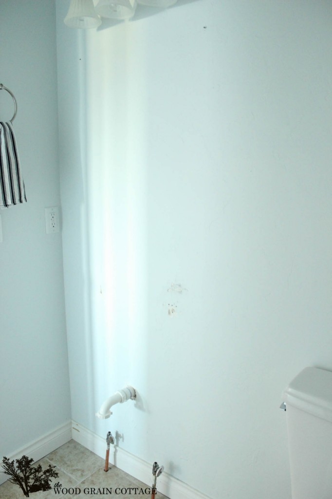 Powder Bathroom Progress by The Wood Grain Cottage