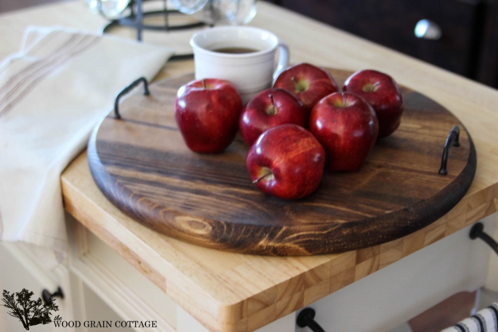 DIY Large Round Serving Tray The Wood Grain Cottage