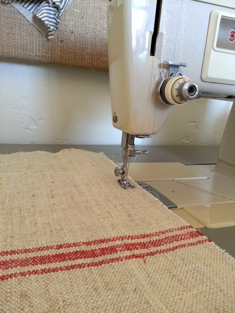 Grain Sack Pillows by The Wood Grain Cottage