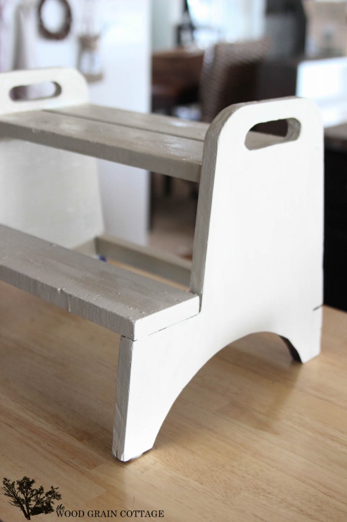 Farmhouse Step Stool Makeover by The Wood Grain Cottage
