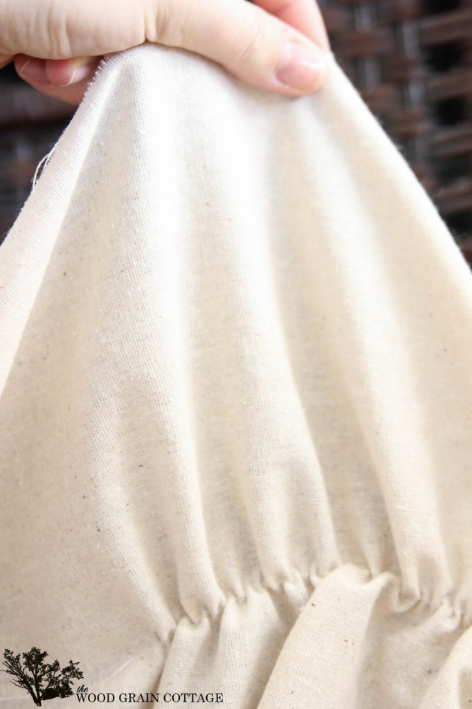 Easy DIY Ruffled Bedskirt by The Wood Grain Cottage