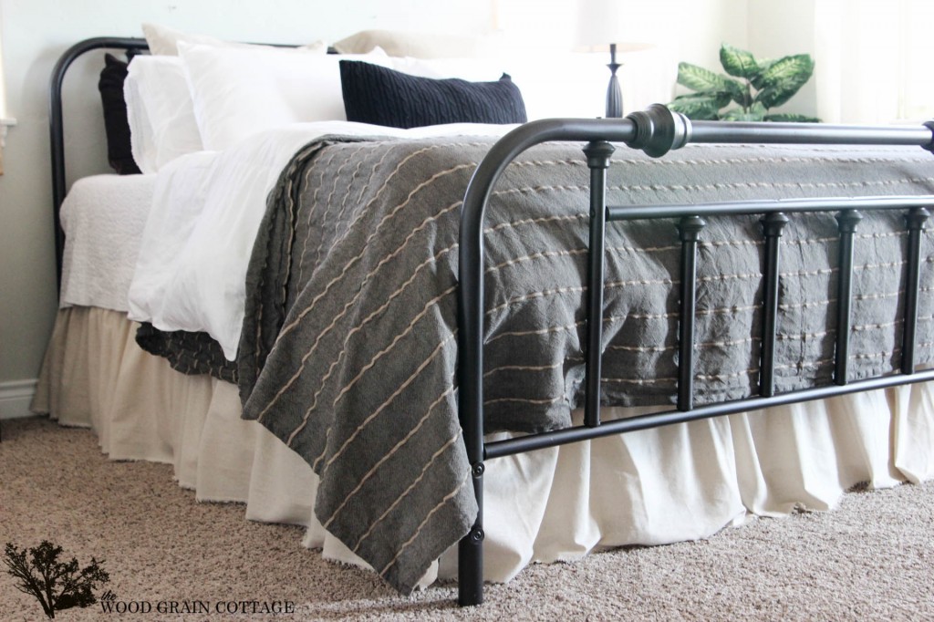 Easy DIY Ruffled Bedskirt by The Wood Grain Cottage