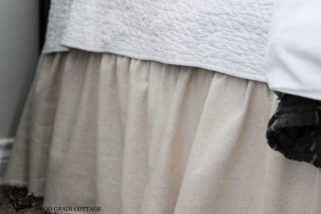 Easy DIY Ruffled Bedskirt by The Wood Grain Cottage