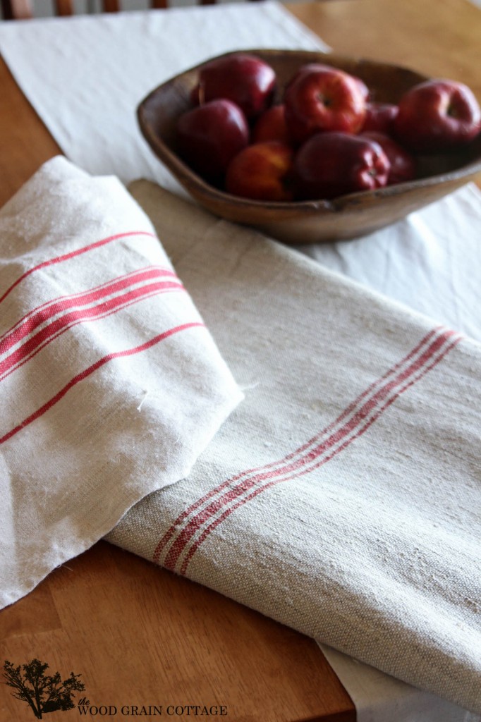 Grain Sack Pillows by The Wood Grain Cottage