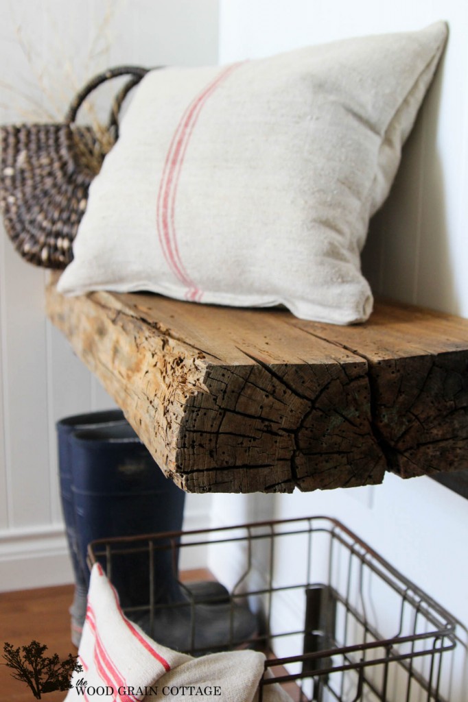 Barn Beam Floating Bench by The Wood Grain Cottage