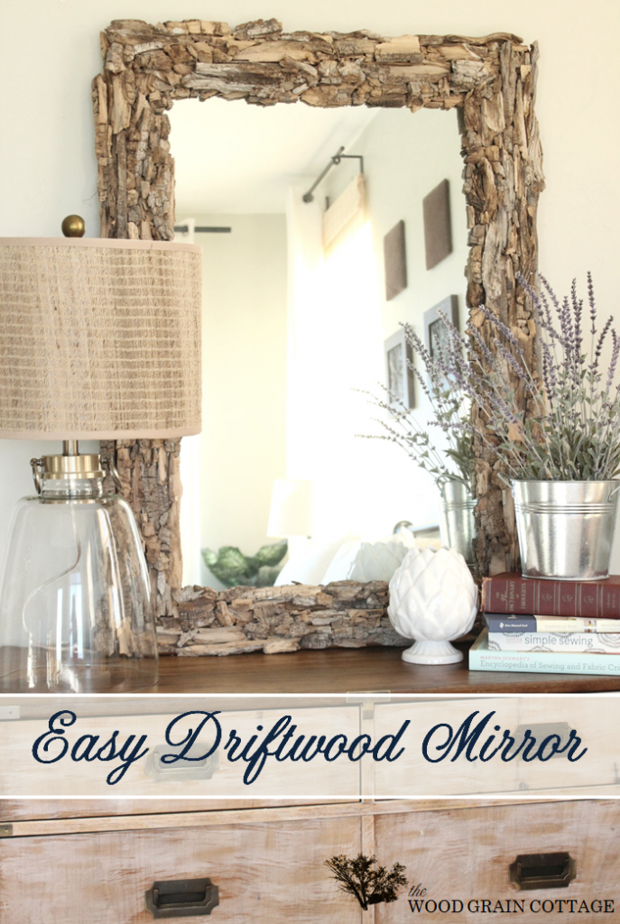 DIY Easy Driftwood Mirror by The Wood Grain Cottage