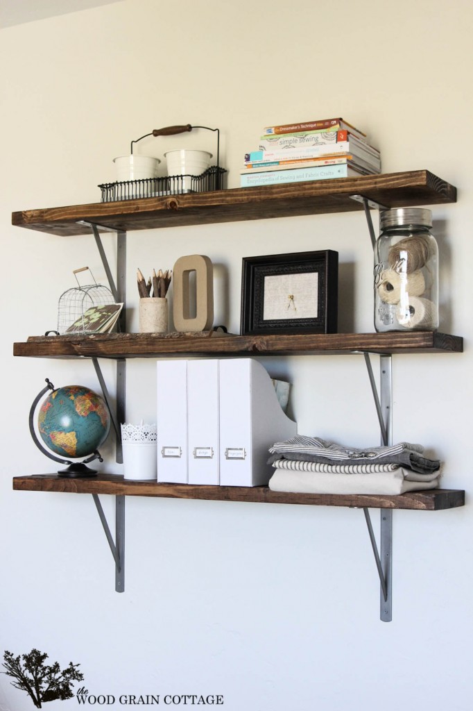 DIY Office Shelves by The Wood Grain Cottage