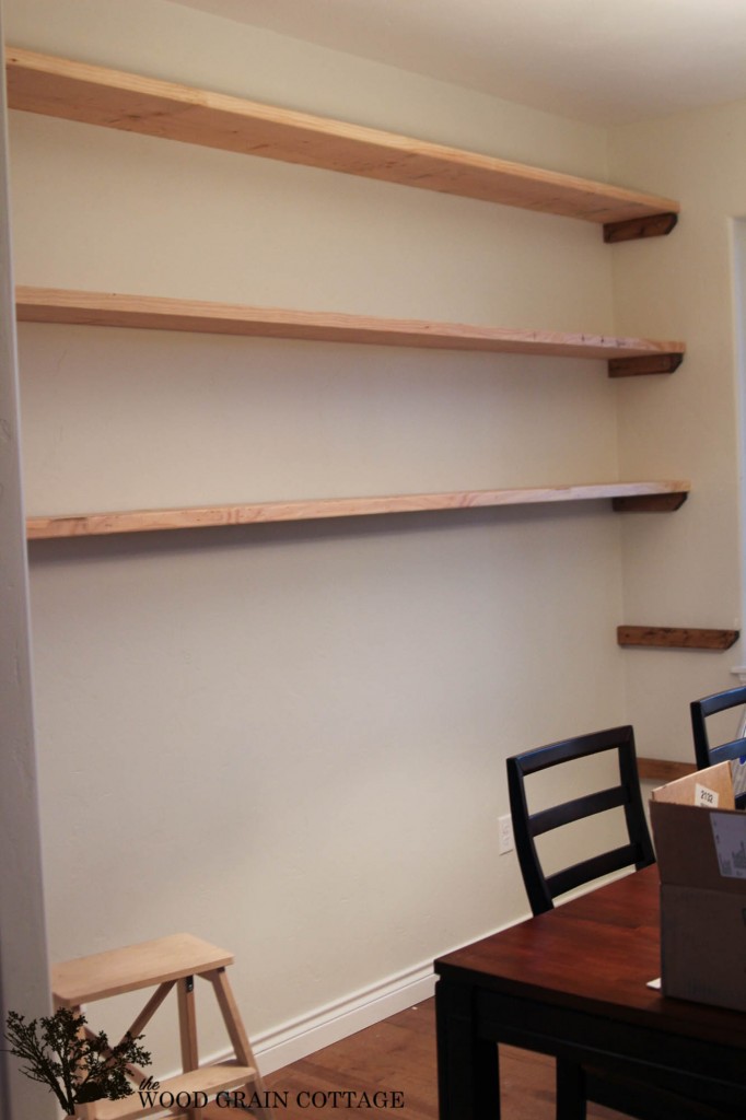 DIY Dining Room Open Shelving by The Wood Grain Cottage