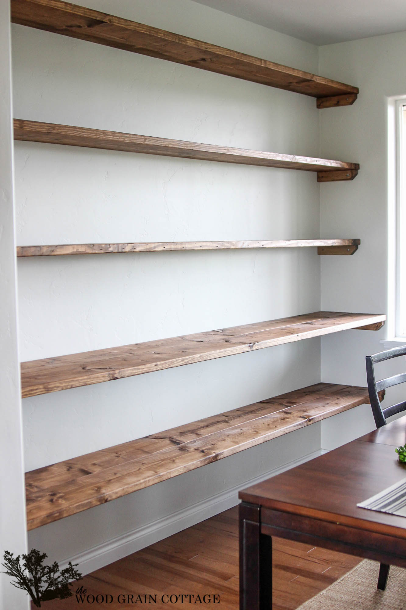 Replacing Barnwood Shelf with Two Open Shelves Above my Kitchen Sink