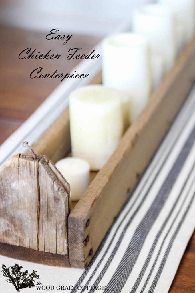 Easy Chicken Feeder Centerpiece by The Wood Grain Cottage