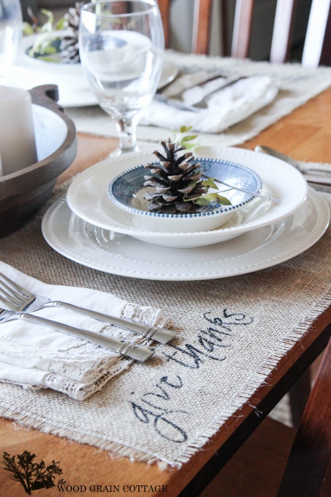 Thanksgiving Table Setting by The Wood Grain Cottage