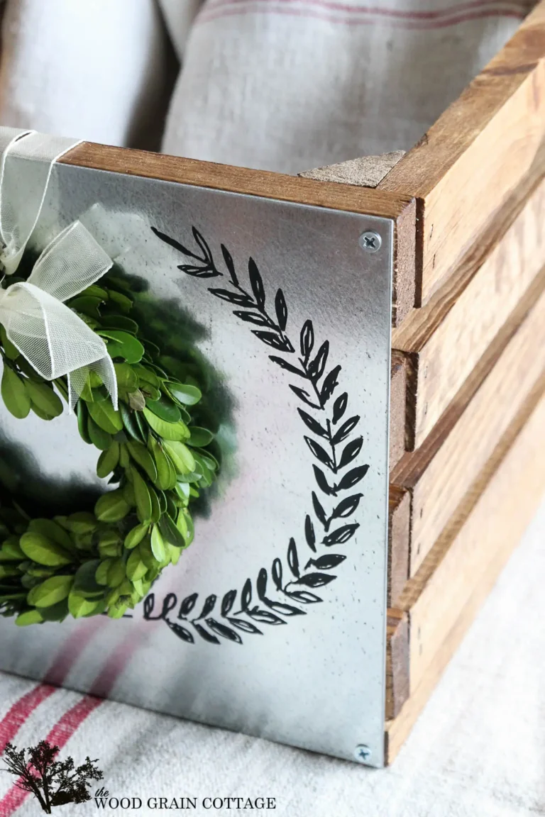 Wood Crate with Galvanized Metal Ends