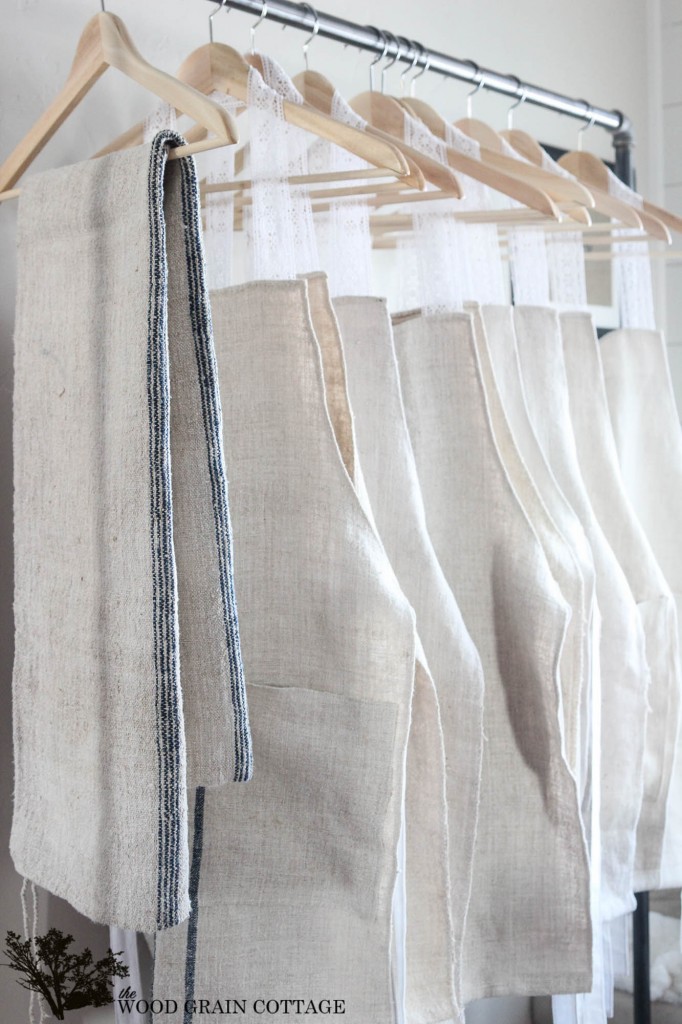 Grain Sack Aprons by The Wood Grain Cottage