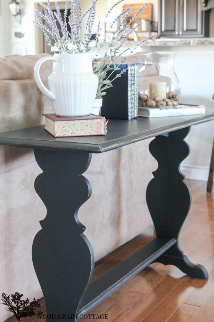 Black Sofa Table Makeover by The Wood Grain Cottage