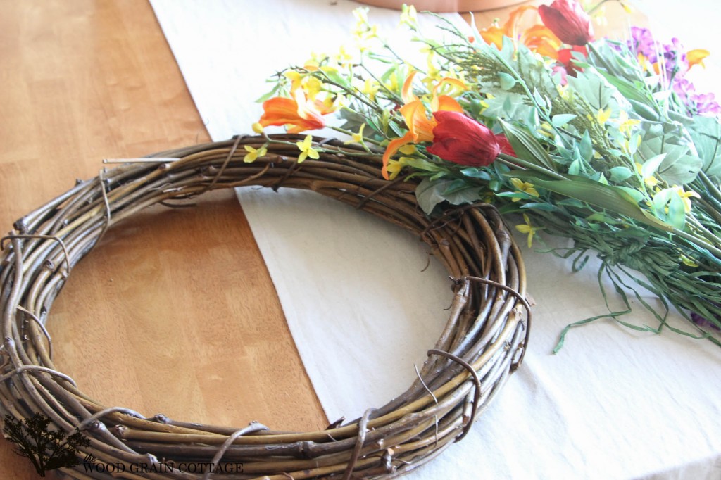 The easy way to make a wreath. Full tutorial by The Wood Grain Cottage