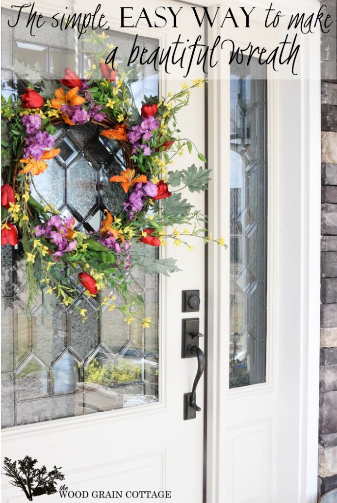 The easy way to make a wreath. Full tutorial by The Wood Grain Cottage