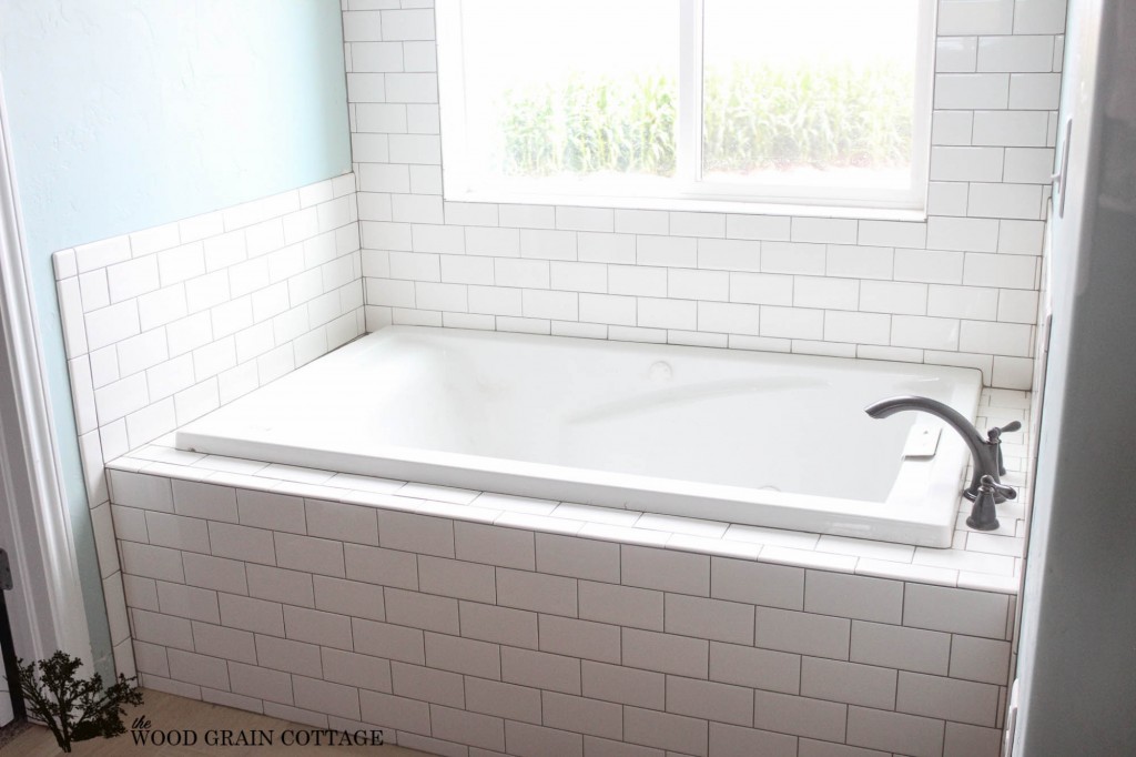 New Master Bathroom Tile by The Wood Grain Cottage