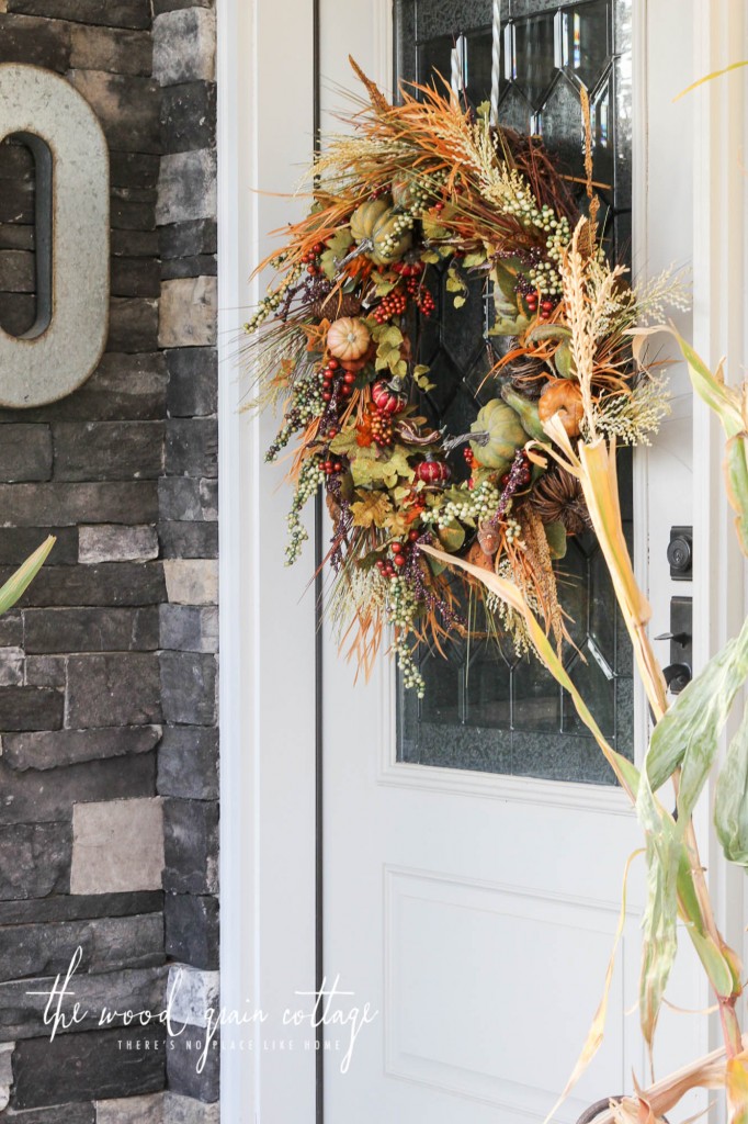 Simple Fall Front Porch Decorating by The Wood Grain Cottage