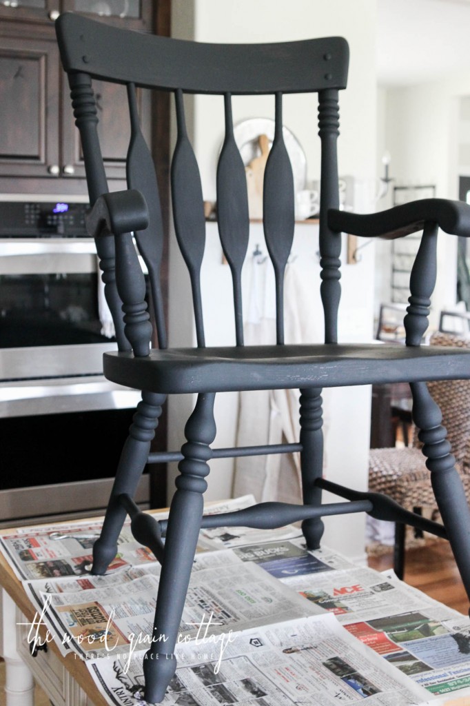 Black Dining Room Chair Makeover by The Wood Grain Cottage