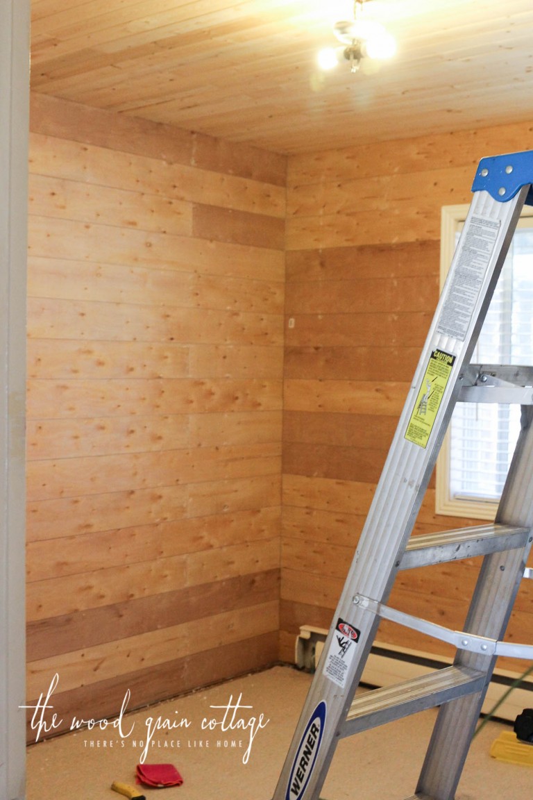 Makeover Week Planking The Walls & Ceiling The Wood Grain Cottage