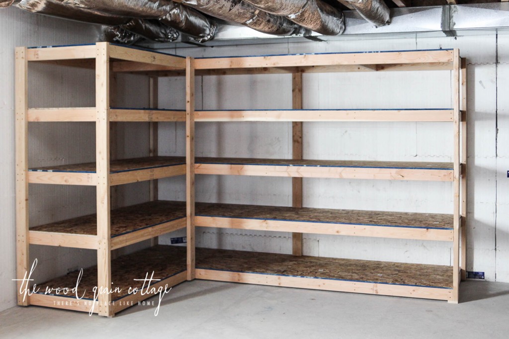 Diy Basement Shelving The Wood Grain, How Do I Build Storage Shelves In My Basement