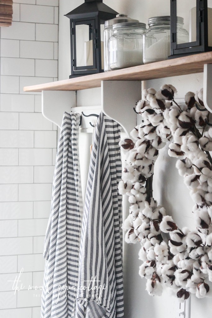 Master Bathroom Shelf Makeover by The Wood Grain Cottage