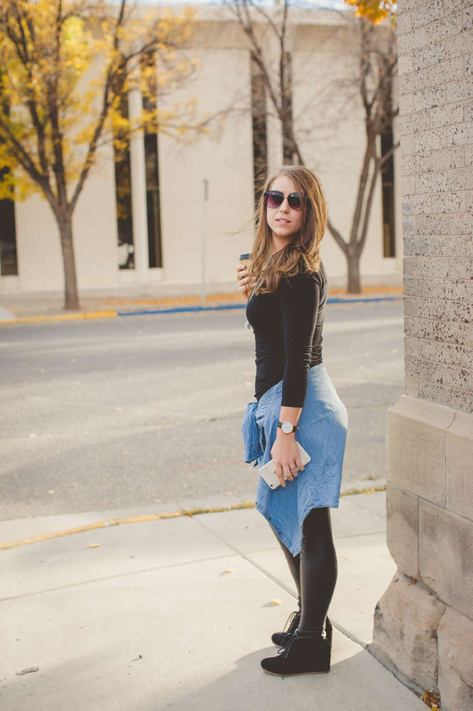 Fashion Friday: Denim & Leather by The Wood Grain Cottage