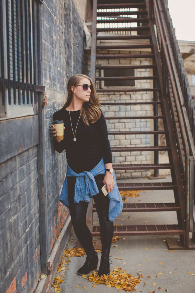 Fashion Friday: Denim & Leather by The Wood Grain Cottage