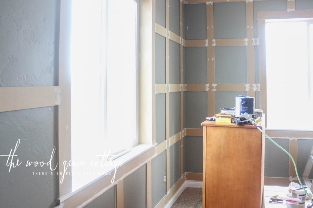 DIY Grid Boad & Batten Walls by The Wood Grain Cottage