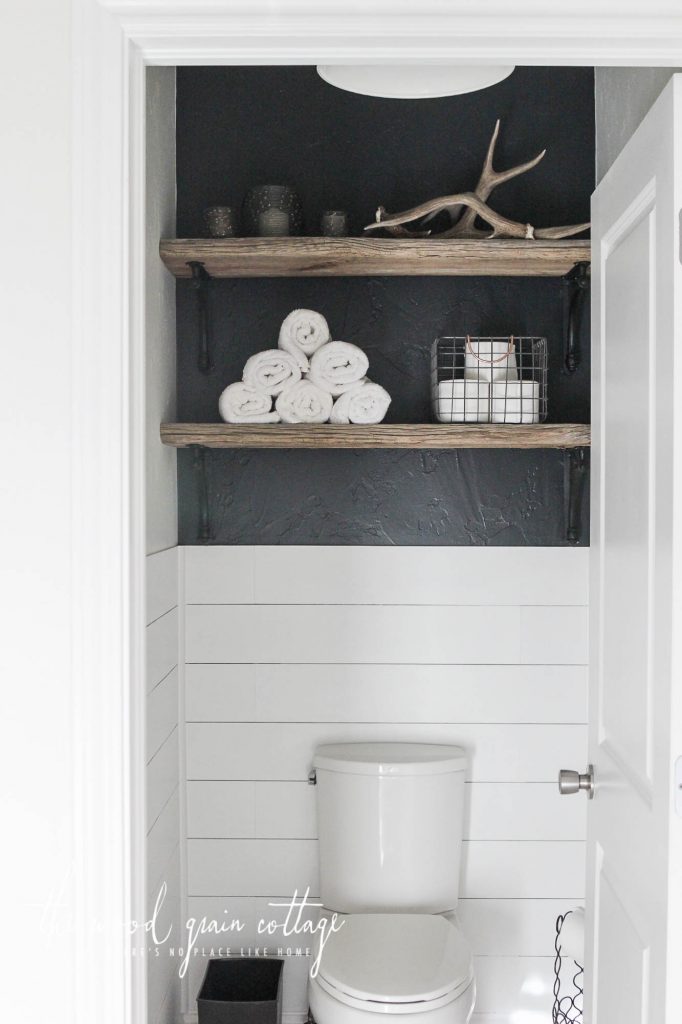 Decorating Shelves Above The Toilet The Wood Grain Cottage