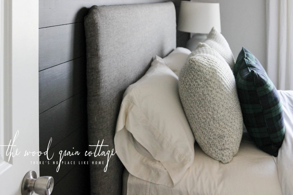 Guest Bedroom Headboard Makeover by The Wood Grain Cottage