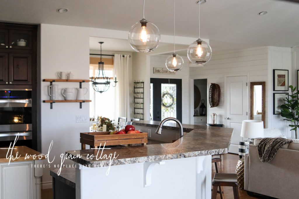 New Pendant Lighting In The Kitchen by The Wood Grain Cottage