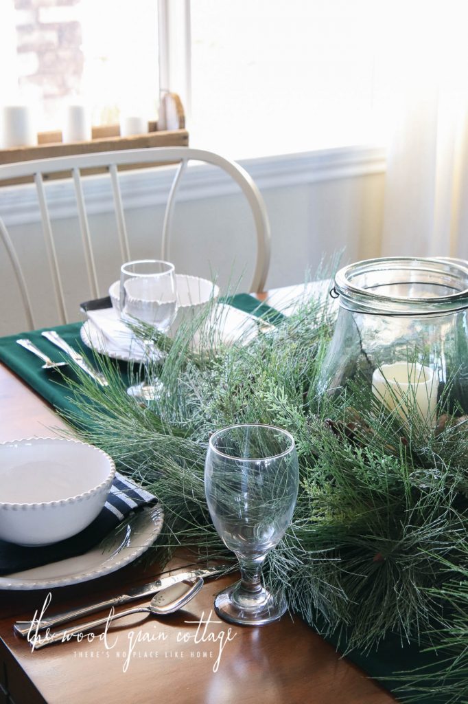 Christmas Dining Room Table Setting from The Wood Grain Cottage