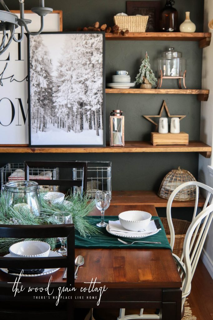 Christmas Dining Room Table Setting from The Wood Grain Cottage