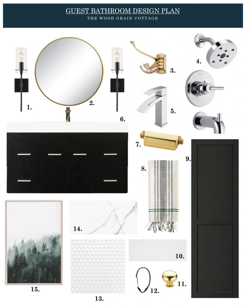 The Hall Bathroom Design Plan by The Wood Grain Cottage