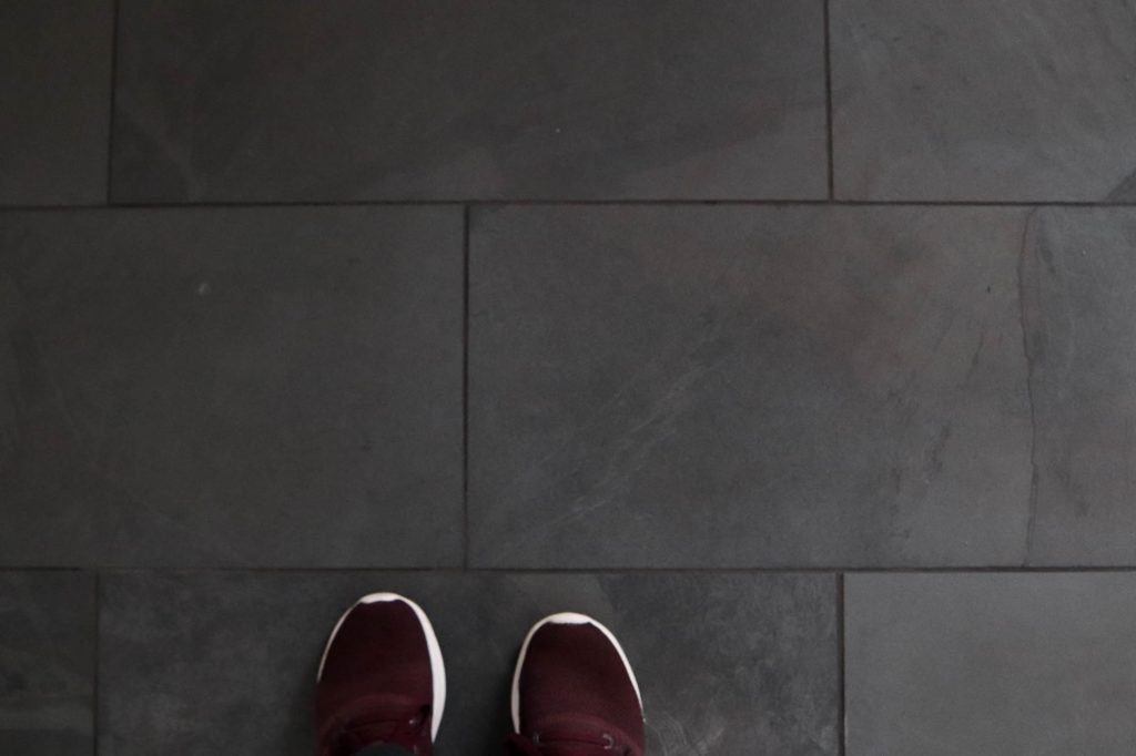 Black Tile In The Laundry Room by The Wood Grain Cottage