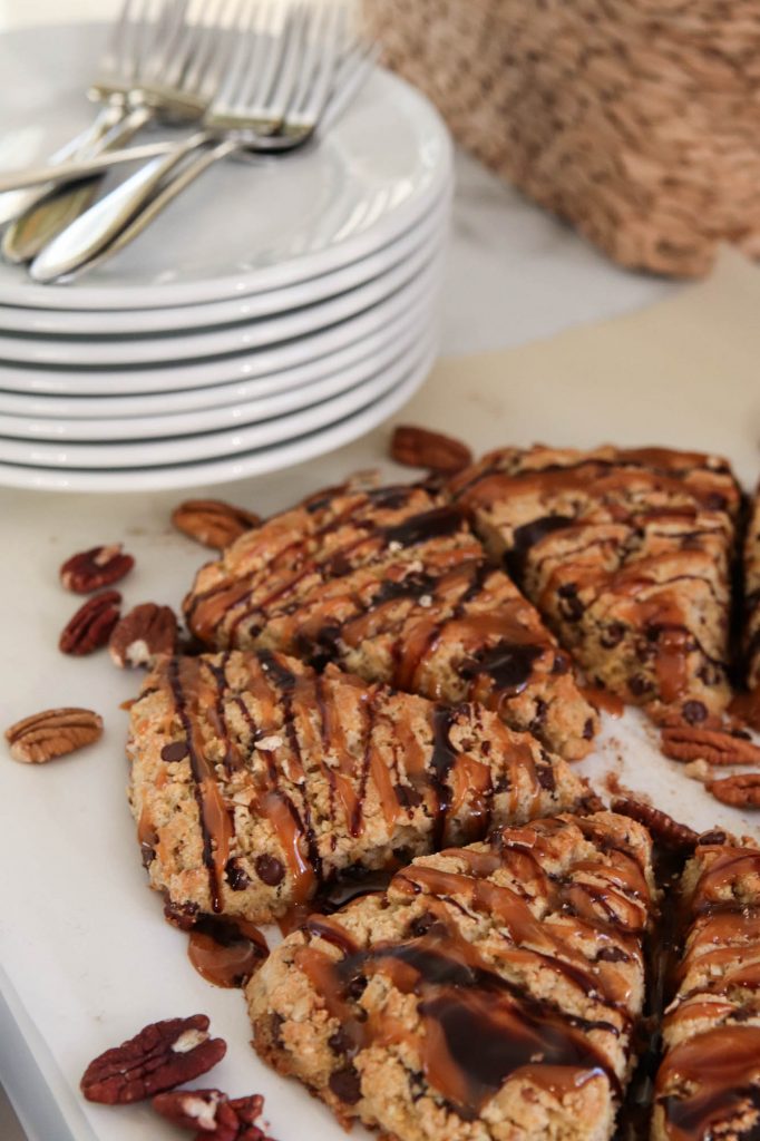 A picture of gluten free turtle scones.