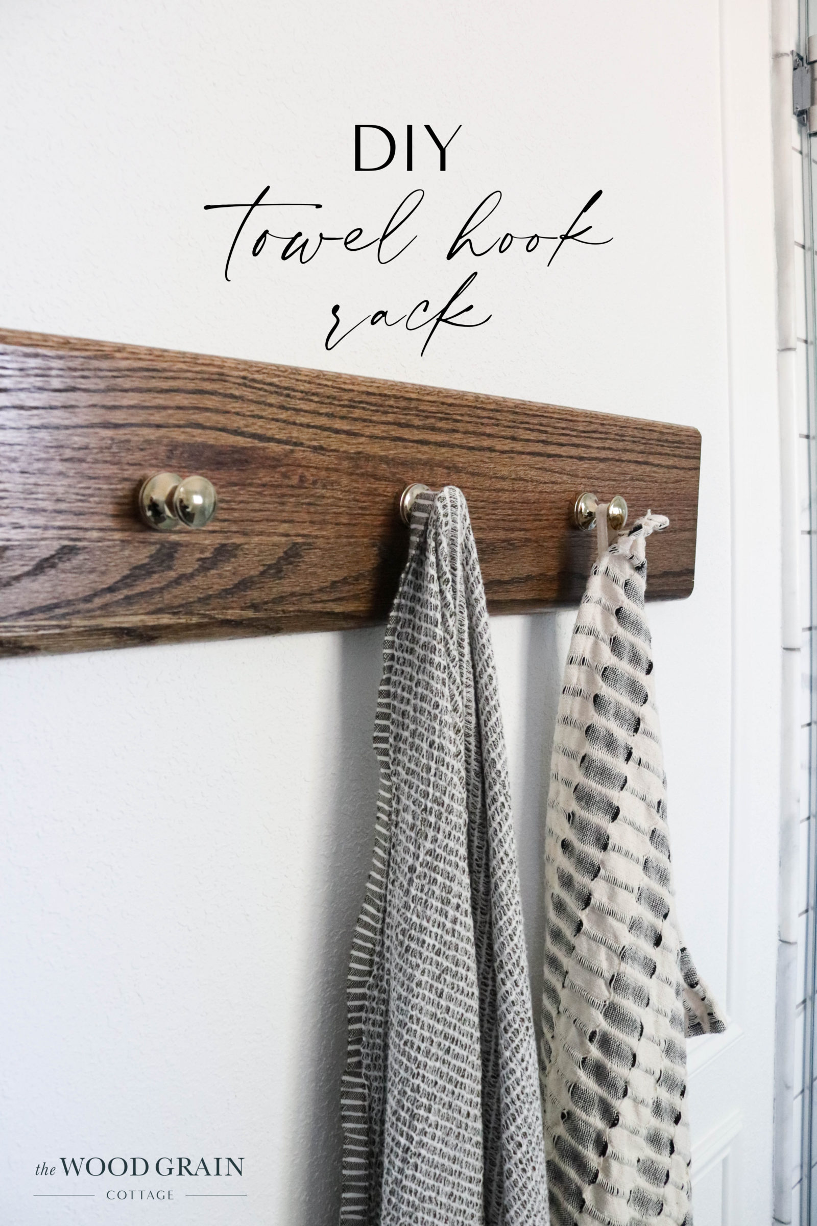 DIY Towel Hook Rack - The Wood Grain Cottage