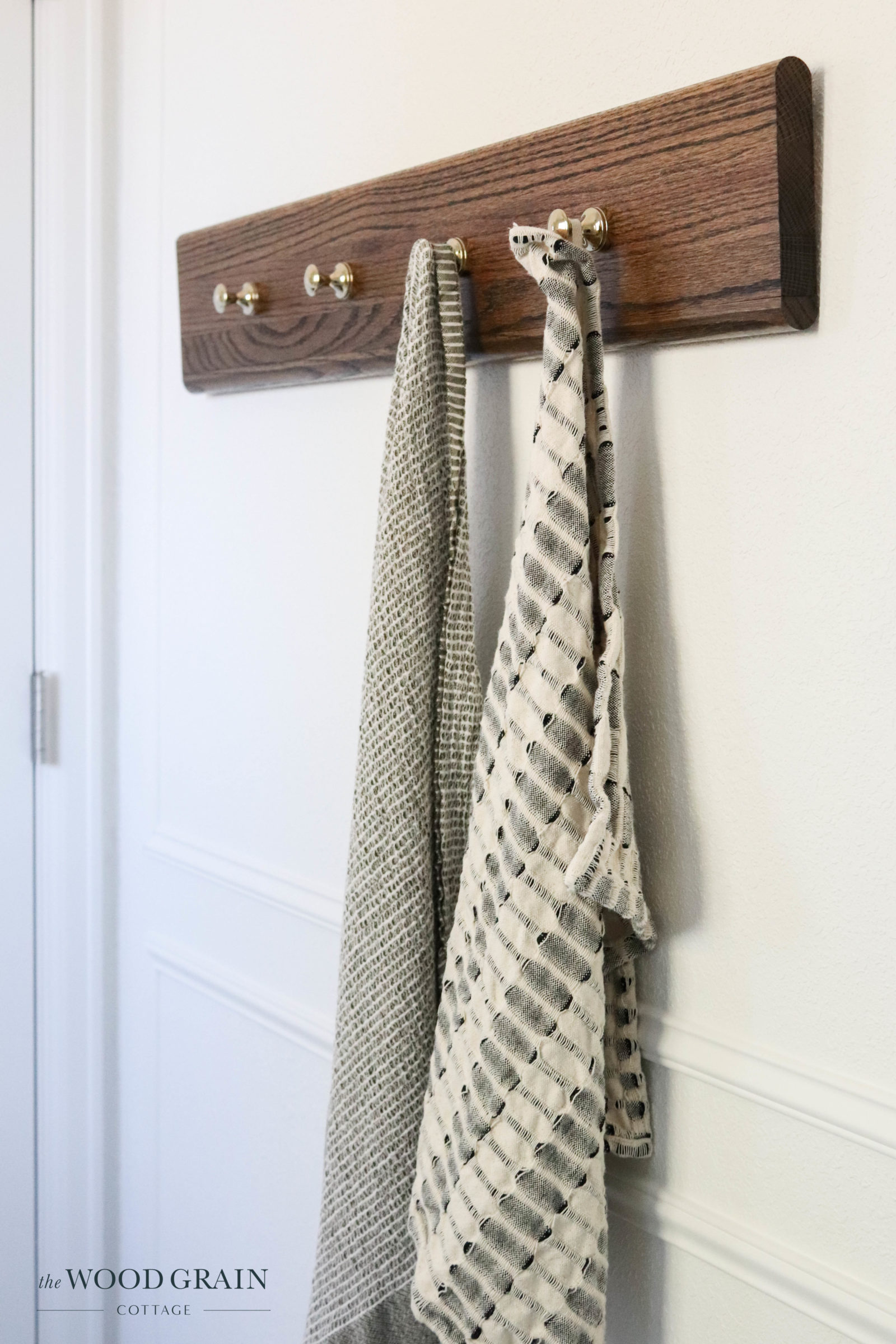 DIY Towel Hook Rack - The Wood Grain Cottage
