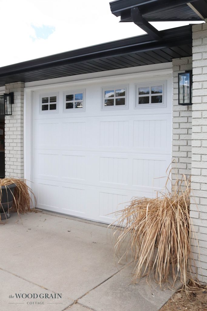 A picture of the new garage doors. 