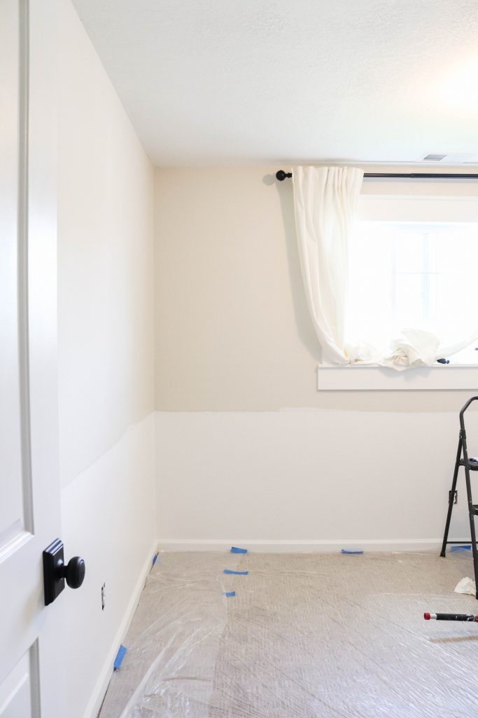 A picture showing the freshly painted walls.