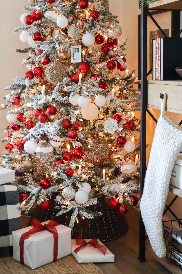 Red, White & Gold Christmas Decorating Plan - The Wood Grain Cottage