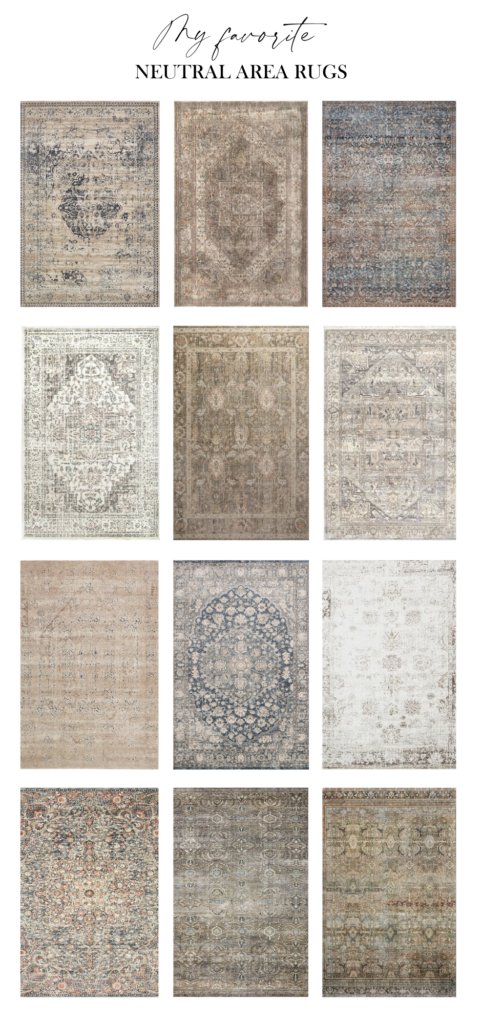 A collage image of my favorite area rugs.