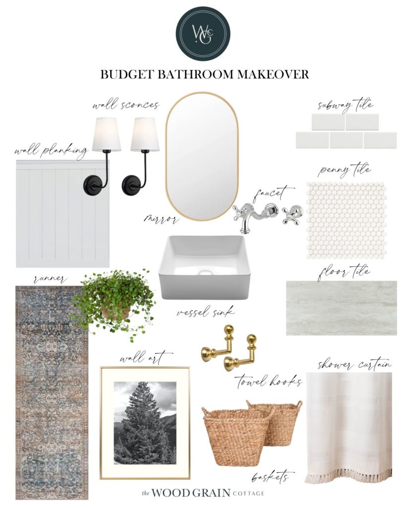 A picture of the bathroom design elements. 