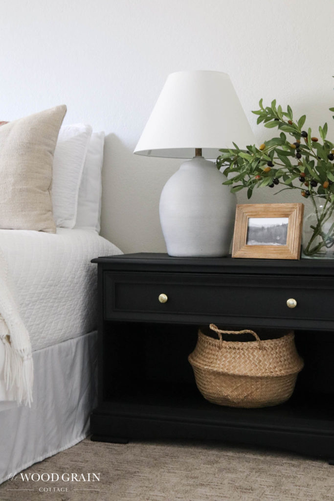 A picture of the finished night stand makeover. 