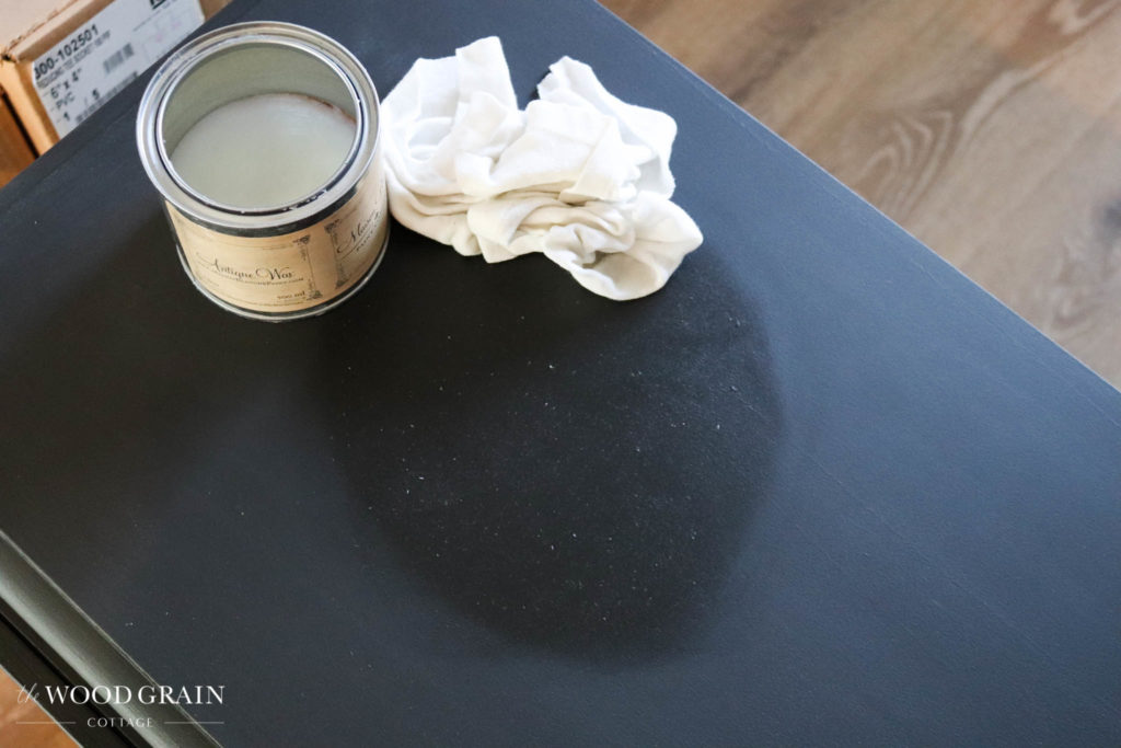 A picture showing the nightstands and the wax finish.