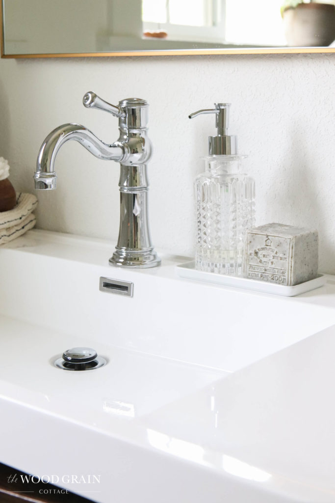 A picture our faucet and soap dispenser. 