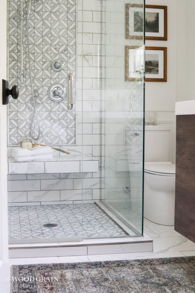 A picture of our finished master bathroom. 