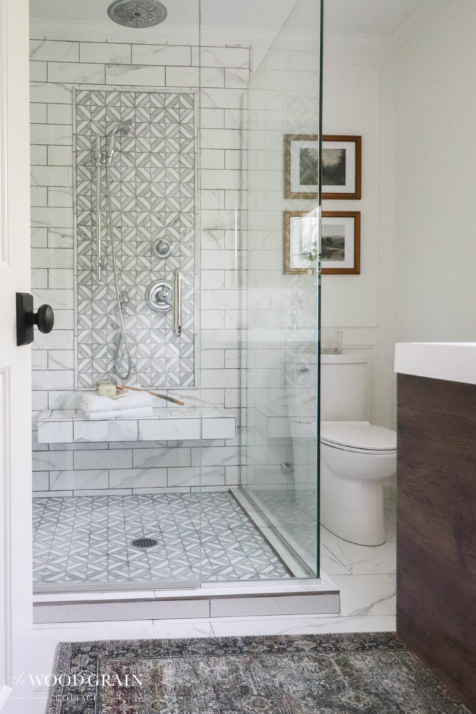 A picture of our finished master bathroom. 