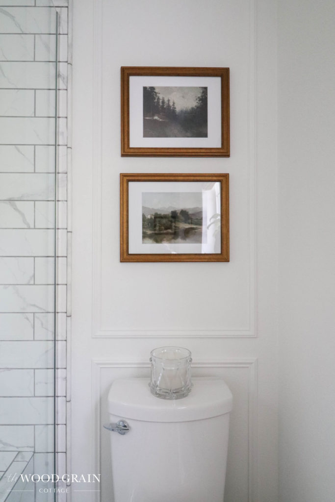 A picture of our artwork above the toilet. 